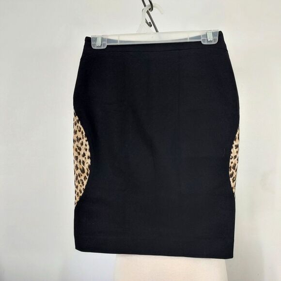 Diane Von Furstenberg Leopard Print Pencil Straight Skirt Womens Size 2 Stretch - Picture 4 of 11